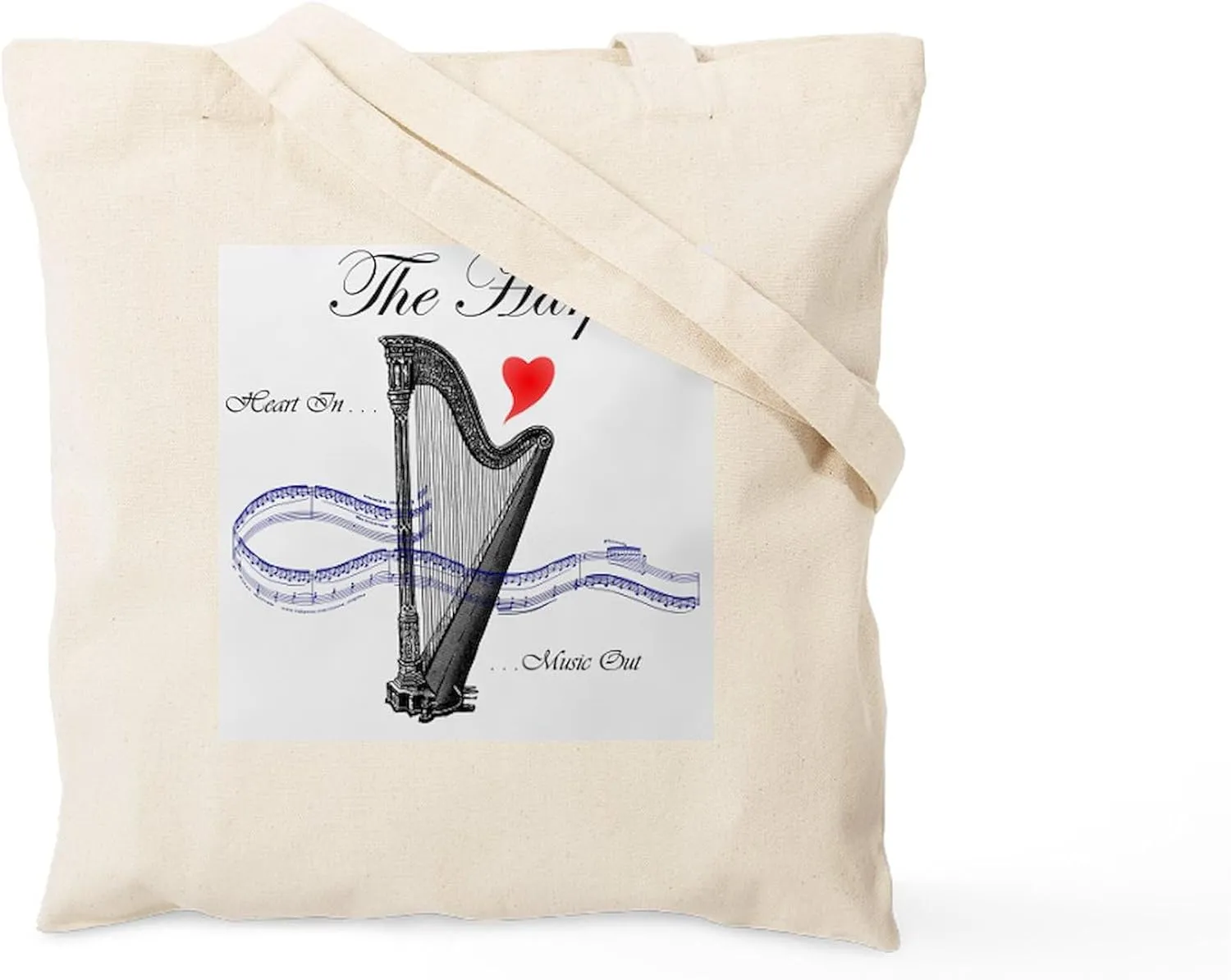 CafePress The Harp' Tote Bag Natural Canvas Tote Bag, Reusable Shopping Bag