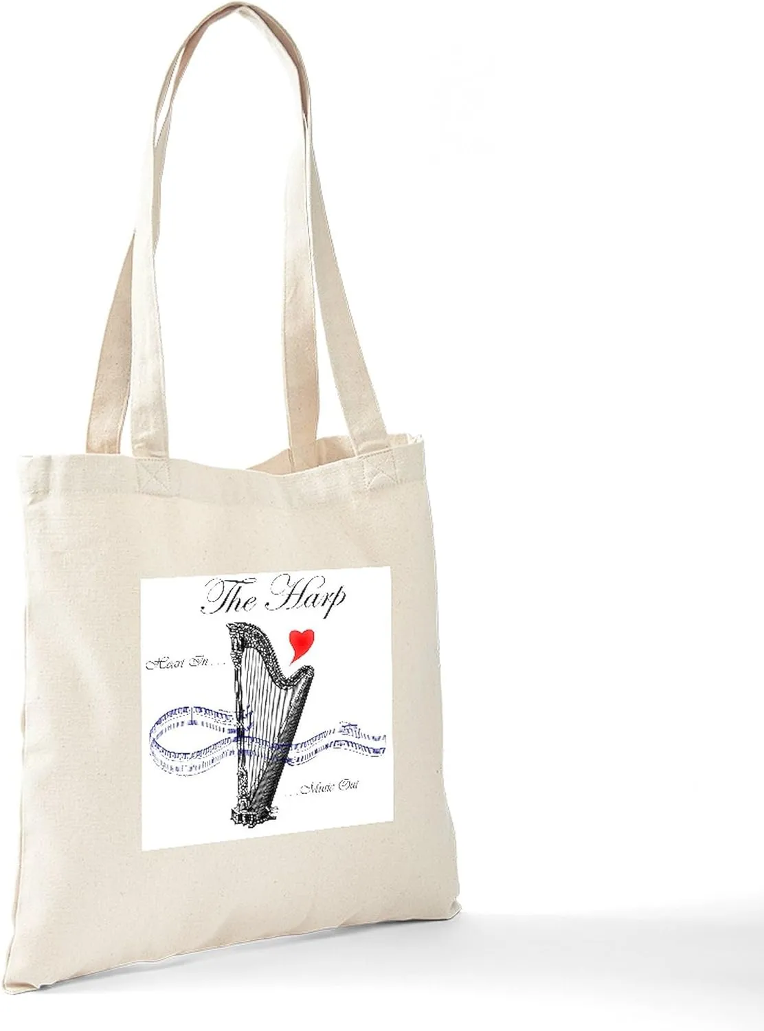 CafePress The Harp' Tote Bag Natural Canvas Tote Bag, Reusable Shopping Bag