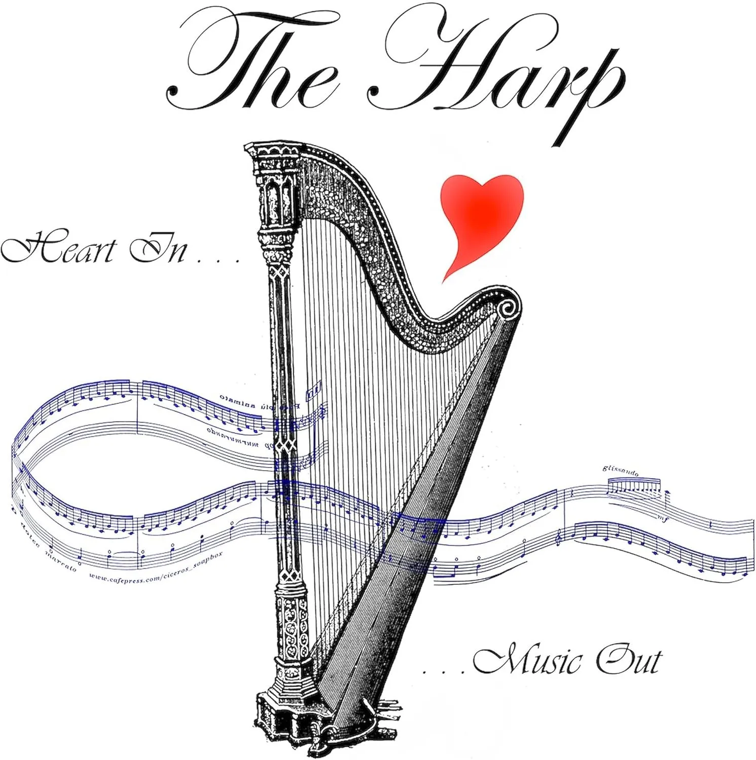CafePress The Harp' Tote Bag Natural Canvas Tote Bag, Reusable Shopping Bag