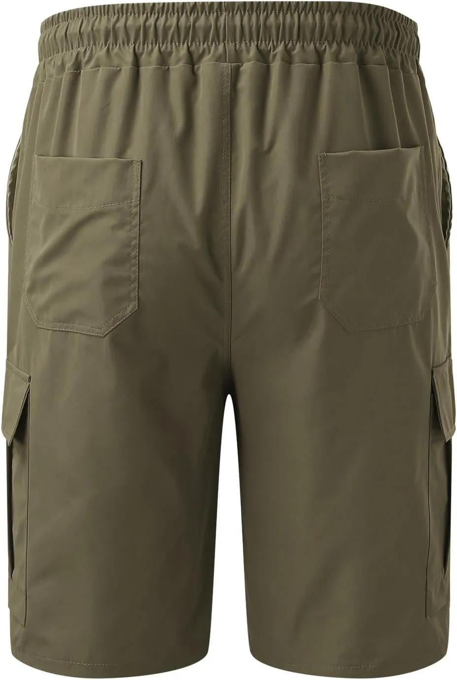 Cargo Shorts for Men Casual Summer Hiking Shorts Elastic Waist Loose Fit Knee Length Bermuda Short with Multi Pocket