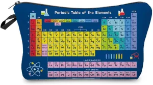 Chemical Periodic Table Cosmetic Bag Cute Small Makeup Bag Travel Toiletry Zipper Pouch Gift for Chemist Chemical Periodic Table Makeup Bag for Women Chemical Teachers Friends