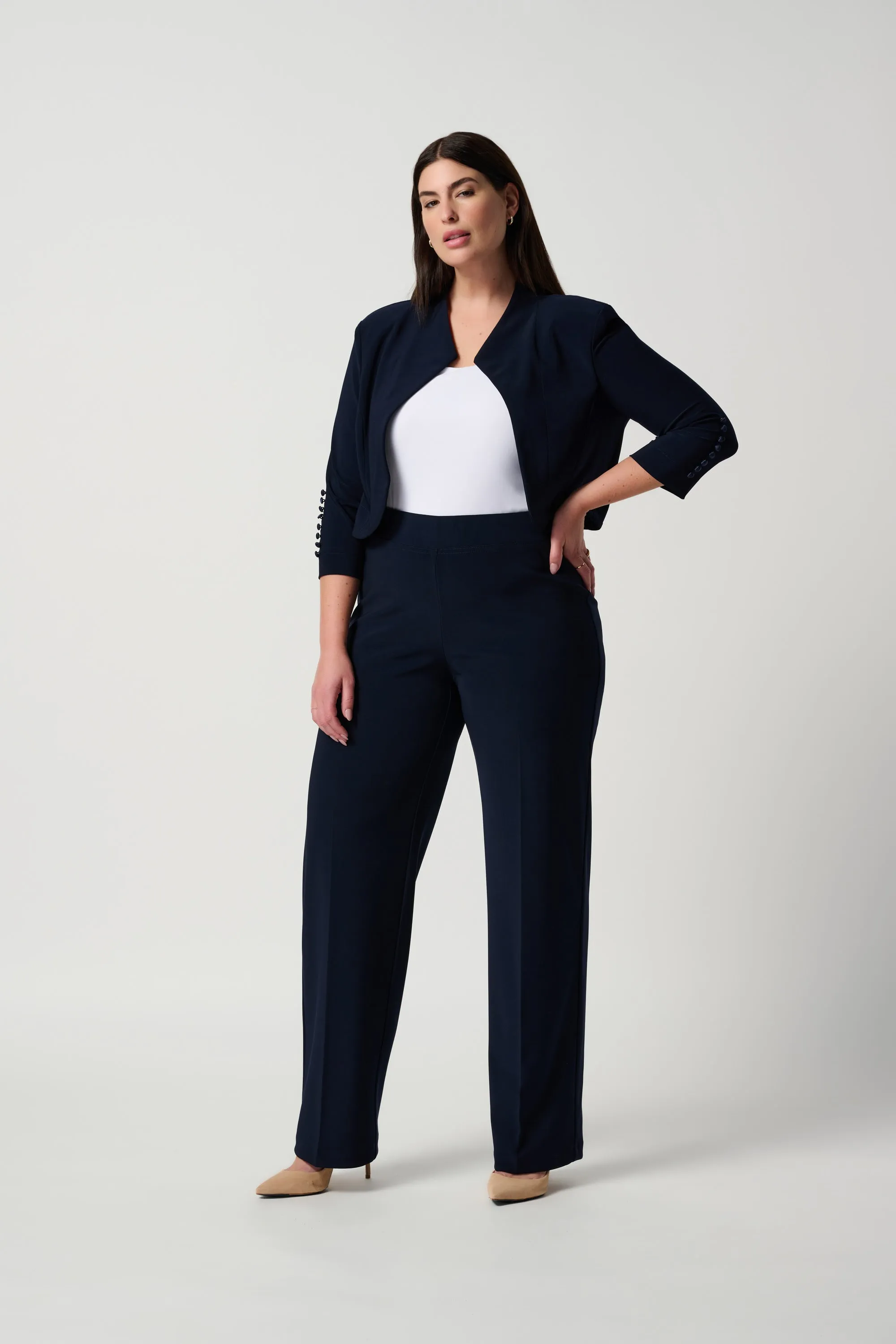 Classic Wide-Leg Pant, Midnight Blue
