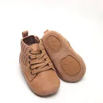 Consciously Baby Leather Knit Combat Boot | Color 'Sand'