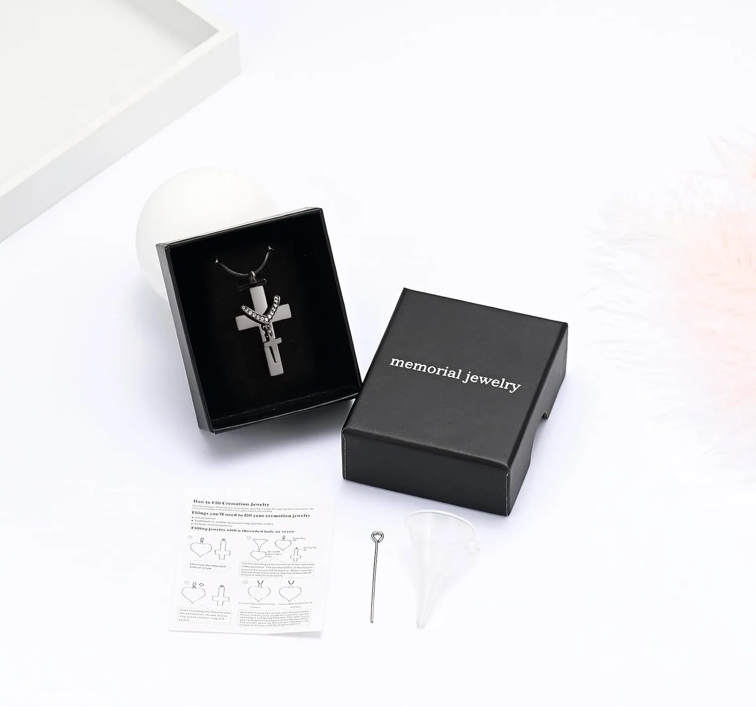 Cremation Jewelry for Ashes Pendant - Cross Urn Necklace with Mini Keepsake Urn Memorial Ash Jewelry