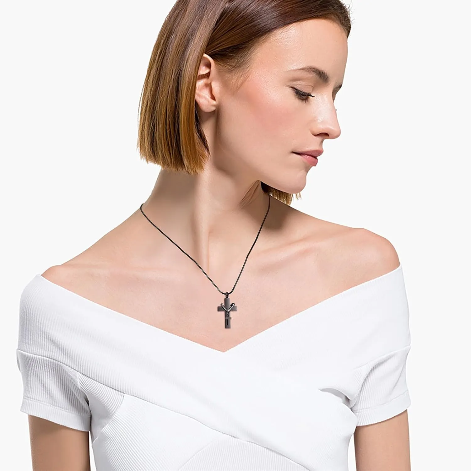 Cremation Jewelry for Ashes Pendant - Cross Urn Necklace with Mini Keepsake Urn Memorial Ash Jewelry