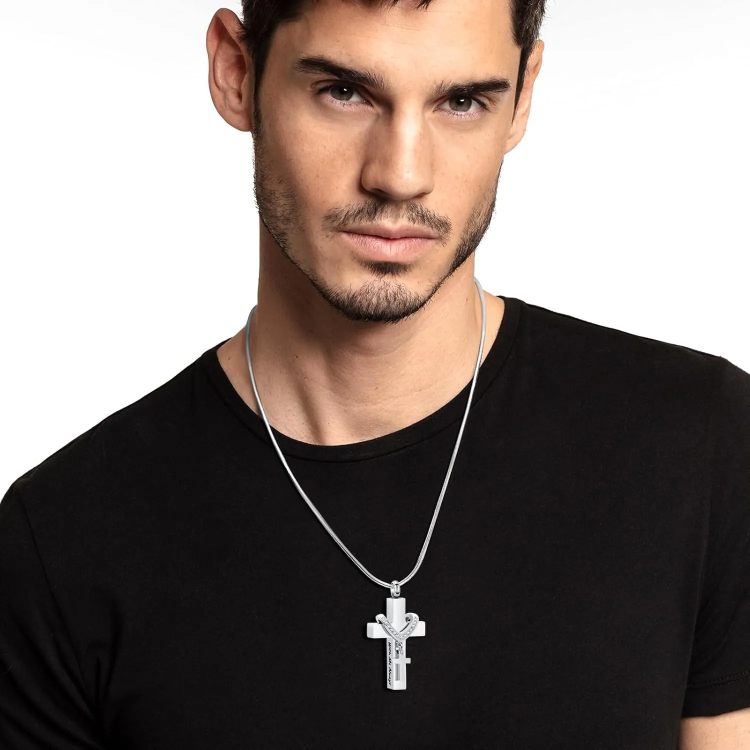 Cremation Jewelry for Ashes Pendant - Cross Urn Necklace with Mini Keepsake Urn Memorial Ash Jewelry