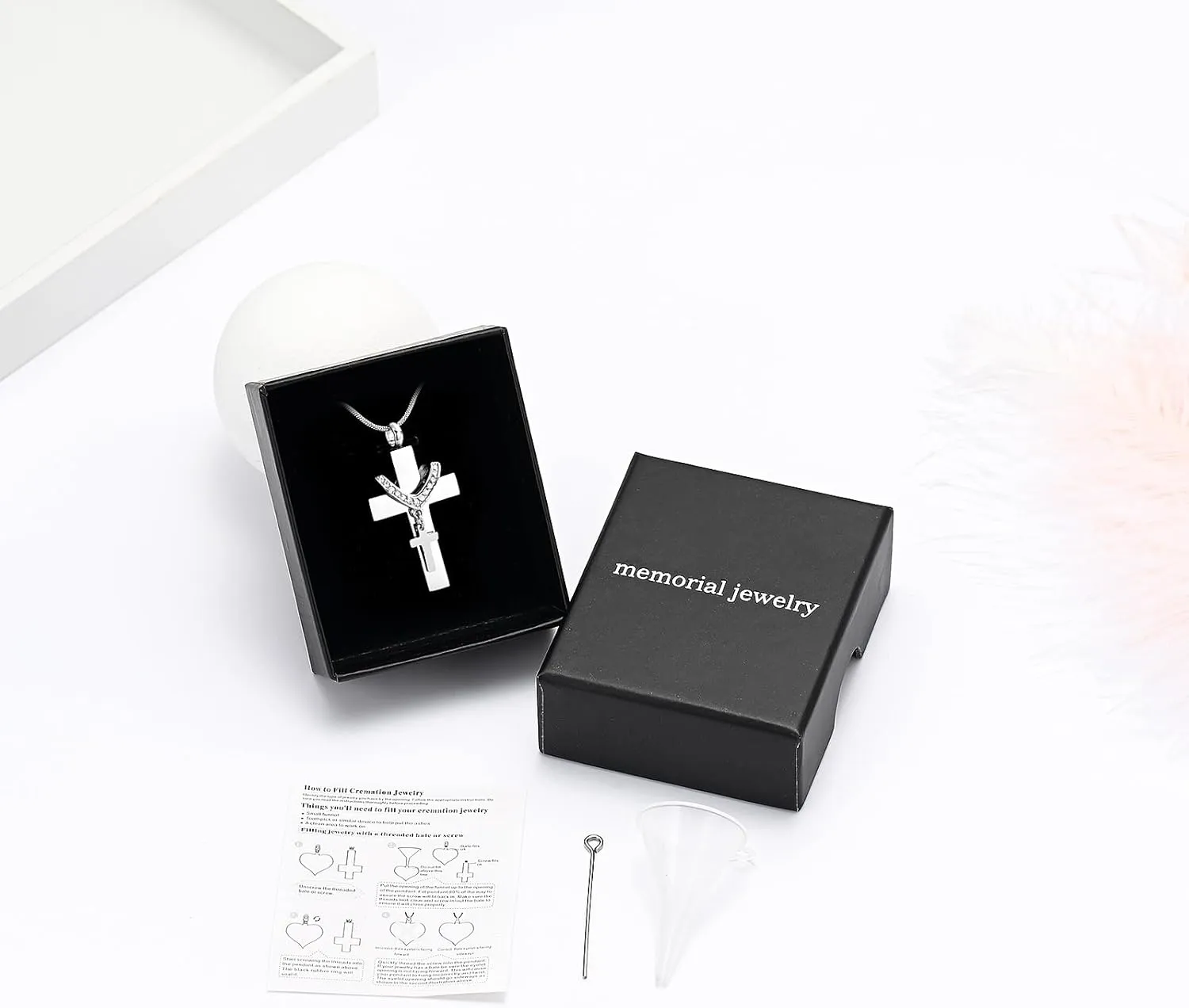 Cremation Jewelry for Ashes Pendant - Cross Urn Necklace with Mini Keepsake Urn Memorial Ash Jewelry