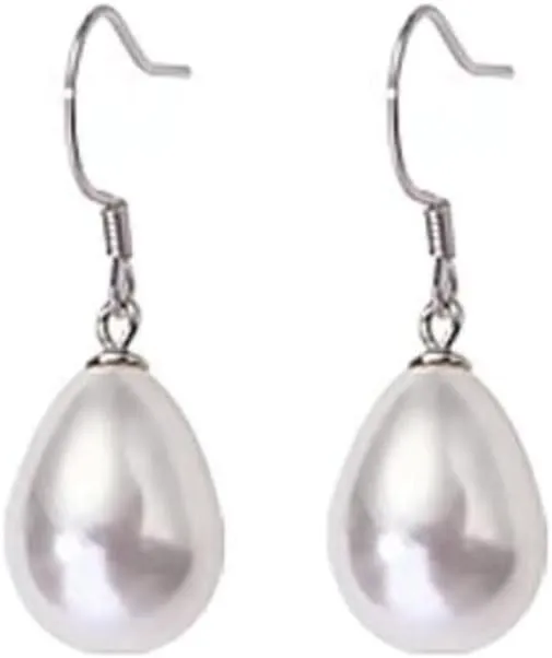 Dainty Pearl Earrings for Women,Elegant Pearl Hook Drop Dangle Earring Vintage Statement Wedding Bridal Earrings Hypoallergenic Pearl Jewelry
