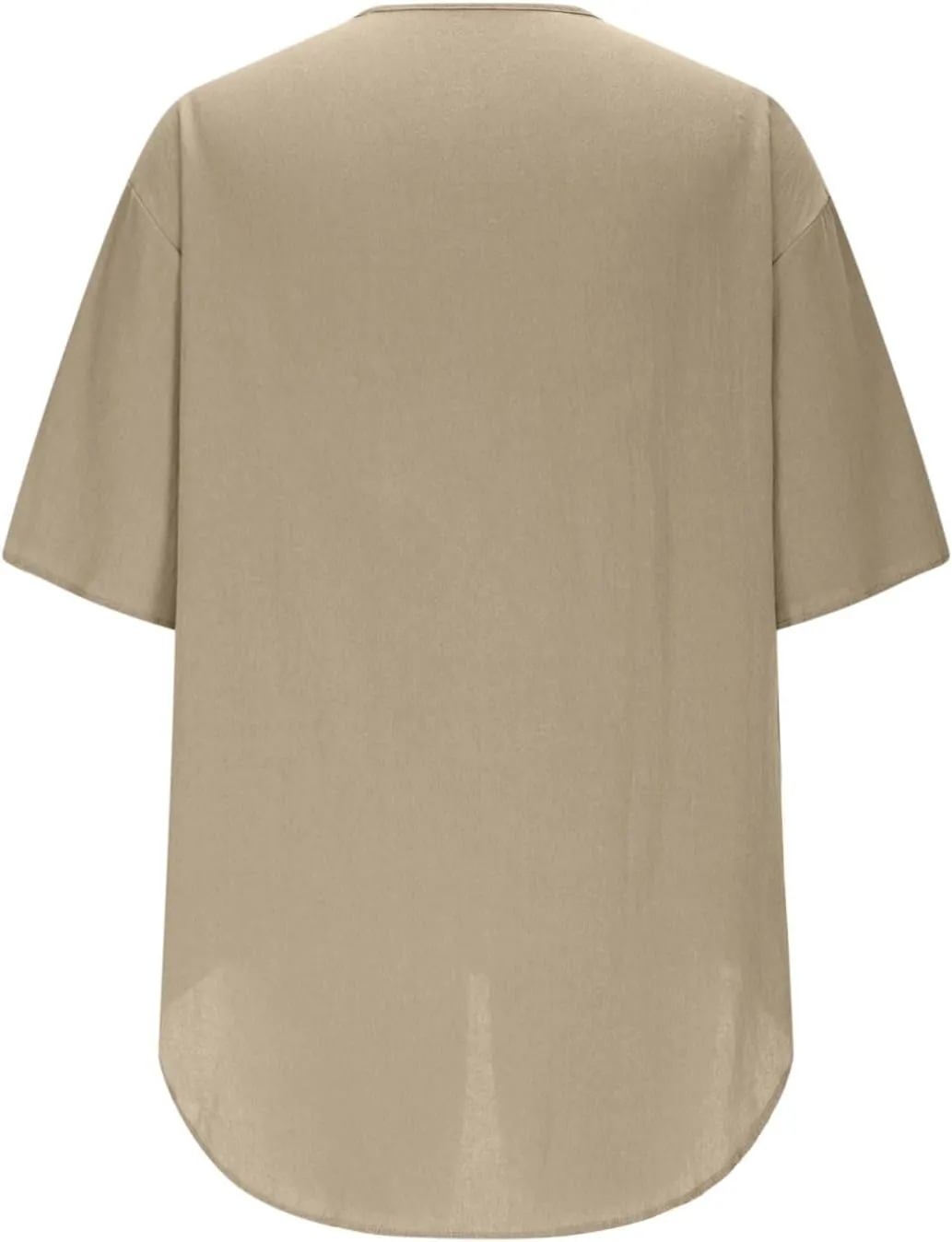 Deep V Cotton Linen Shirts for Men 2025 Summer Tops Loose Short Sleeve T Shirt Casual Oversized Beach Tee Shirts