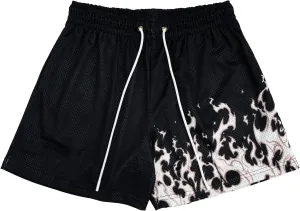 DIOTSR Mens Flame Graphic Shorts Workout Basketball Shorts Casual Cool Track Shorts Drawstring Waist