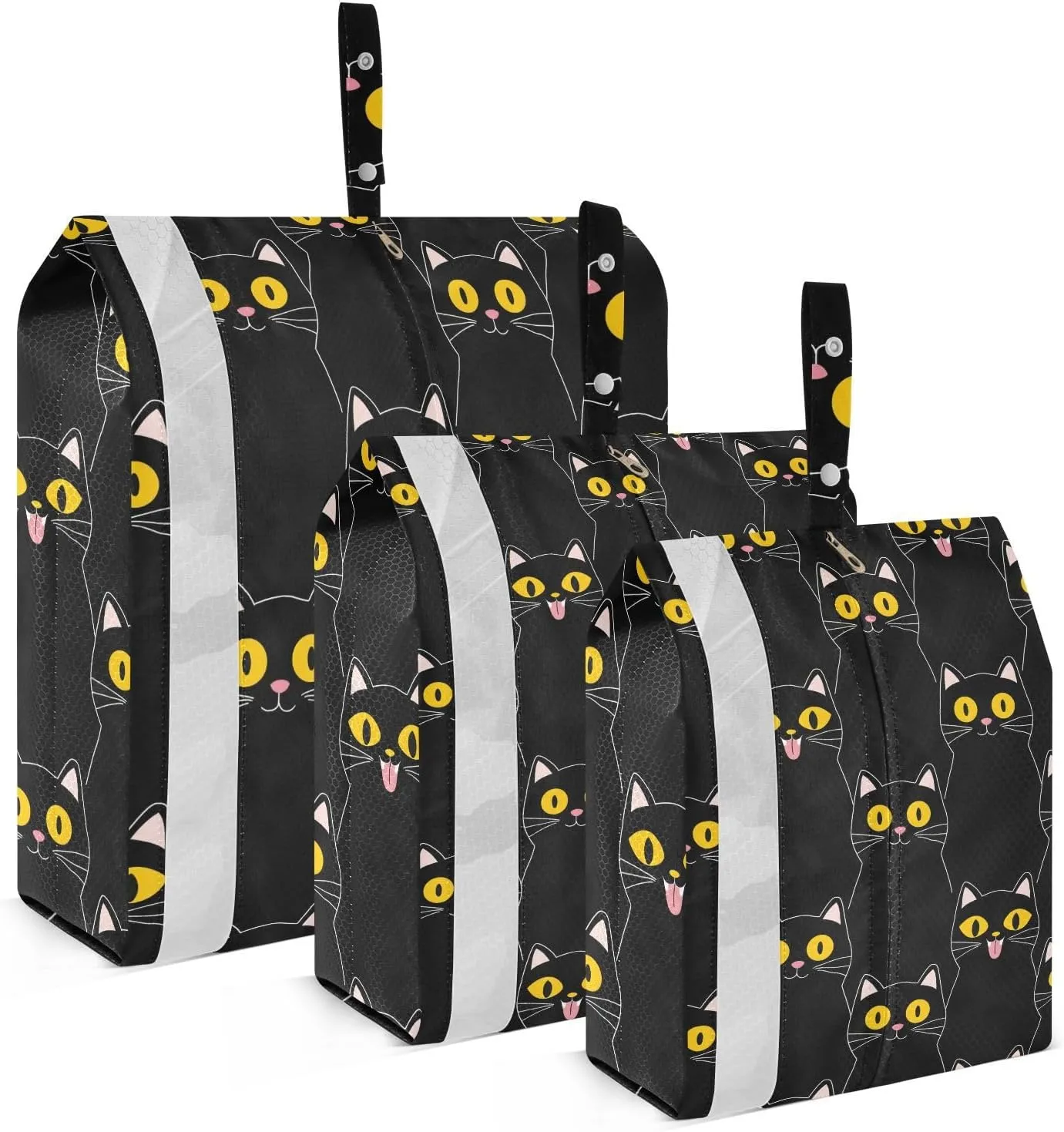 DOMIKING Black Cat Packing Cubes for Travel Luggage Organizer Hanging Packing Bag for Suitcases Clothes Set of 3 Travel Accessories