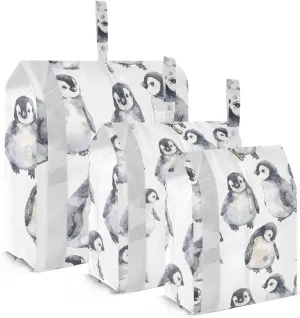 DOMIKING Cute Penguin Packing Cubes for Travel Luggage Organizer Hanging Packing Bag for Suitcases Clothes Set of 3