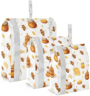 DOMIKING Honey Bees Packing Cubes for Travel Luggage Organizer Hanging Packing Bag for Home Vacation Set of 3