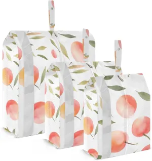 DOMIKING Peach Watercolor Packing Cubes for Travel Luggage Organizer Hanging Packing Bag for Home Vacation Set of 3
