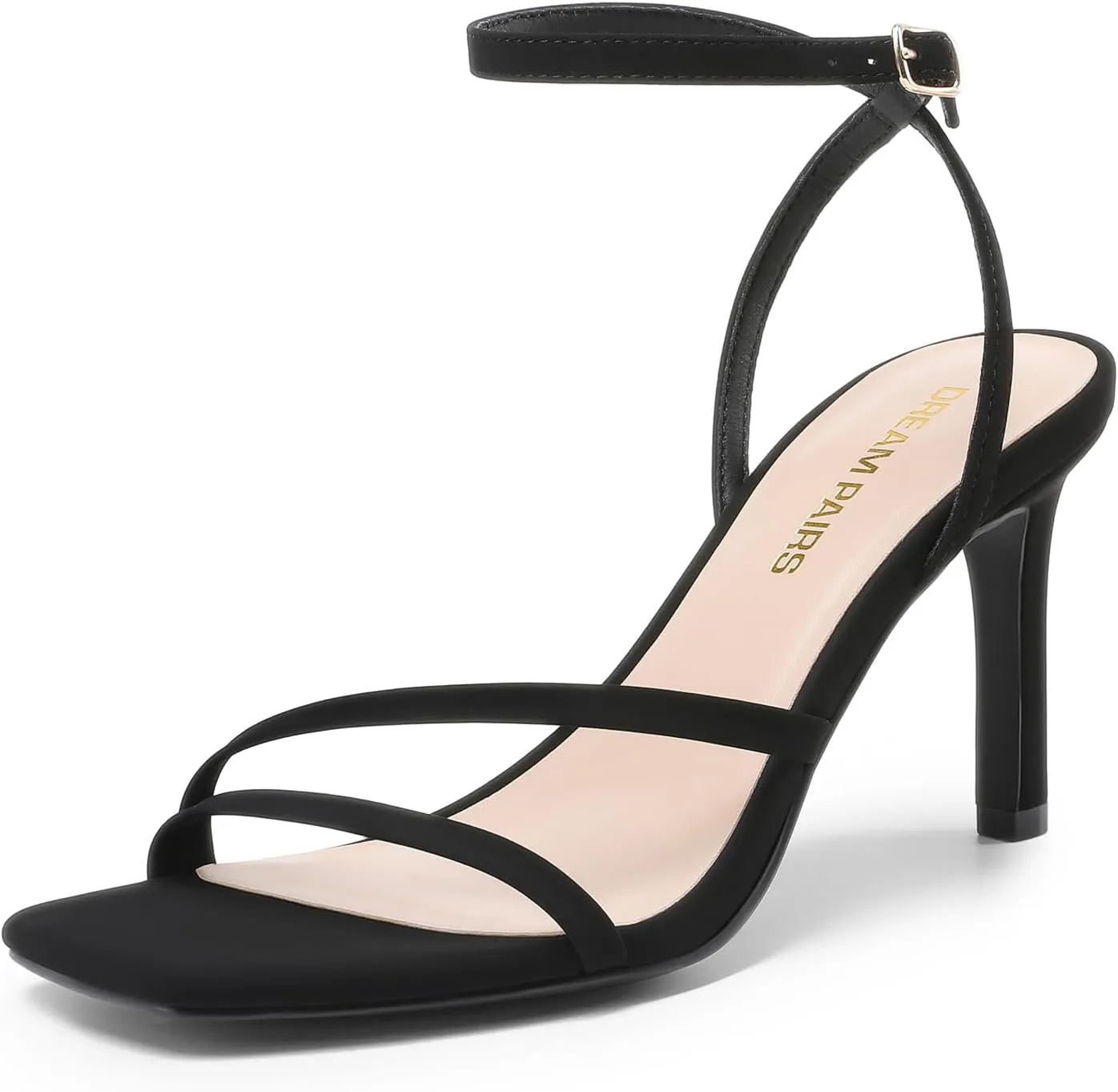 DREAM PAIRS Womens High Stilettos Heels Open Toe Square Sandals Ankle Strap Pumps Sexy Comfort Strappy Dress Shoes Party Wedding Heeled Sandals