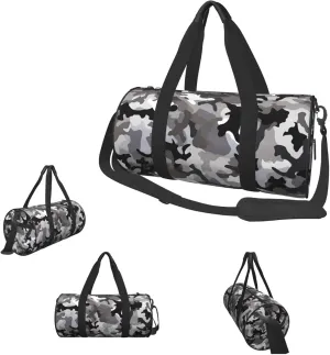 Duffle Bags Black Grey White Camo Gym Bag for Men Women Waterproof Travel Duffle Bags Convertible Carry on Garment Bag for Travel Sports