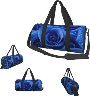 Duffle Bags Blue Rose Gym Bag for Men Women Waterproof Travel Duffle Bags Convertible Carry on Garment Bag for Travel Sports