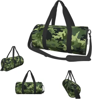 Duffle Bags Camo Green Gym Bag for Men Women Waterproof Travel Duffle Bags Convertible Carry on Garment Bag for Travel Sports