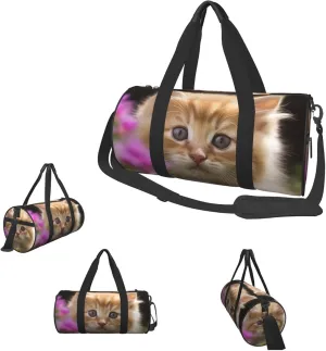 Duffle Bags Cute Cat Gym Bag for Men Women Waterproof Travel Duffle Bags Convertible Carry on Garment Bag for Travel Sports