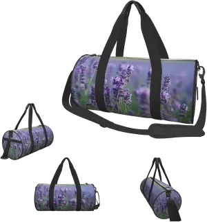 Duffle Bags Purple Floral Nursery Gym Bag for Men Women Waterproof Travel Duffle Bags Convertible Carry on Garment Bag for Travel Sports