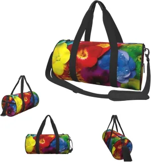 Duffle Bags Rainbow Flowers Gym Bag for Men Women Waterproof Travel Duffle Bags Convertible Carry on Garment Bag for Travel Sports