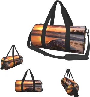 Duffle Bags Sea turtle sunset Gym Bag for Men Women Waterproof Travel Duffle Bags Convertible Carry on Garment Bag for Travel Sports
