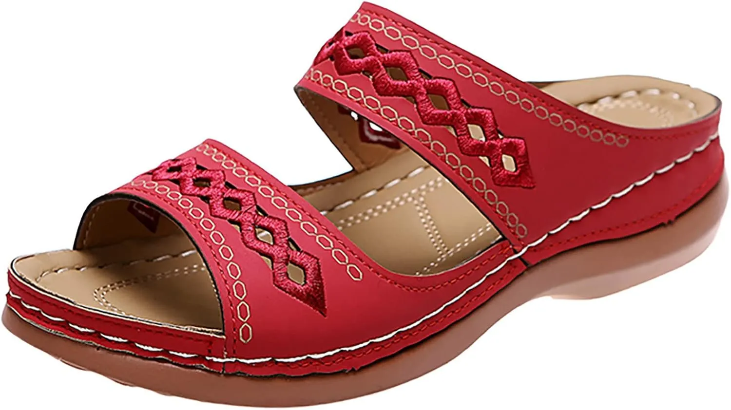 Eduavar Sandals for Women Dressy Summer, Orthopedic Sandals for Women Soft Comfortable Open Toe Sandals Summer Beach Slippers