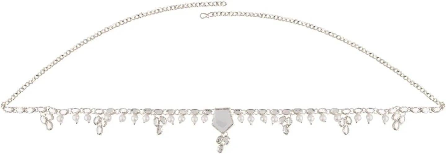 Efulgenz Indian Belly Chain Statement Jewelry for Women Waist Chain Boho Retro Faux Kundan Crystal Kamarbandh Waist Belt Belly Chain Beach Jewelry Body Jewelry Costume Accessories