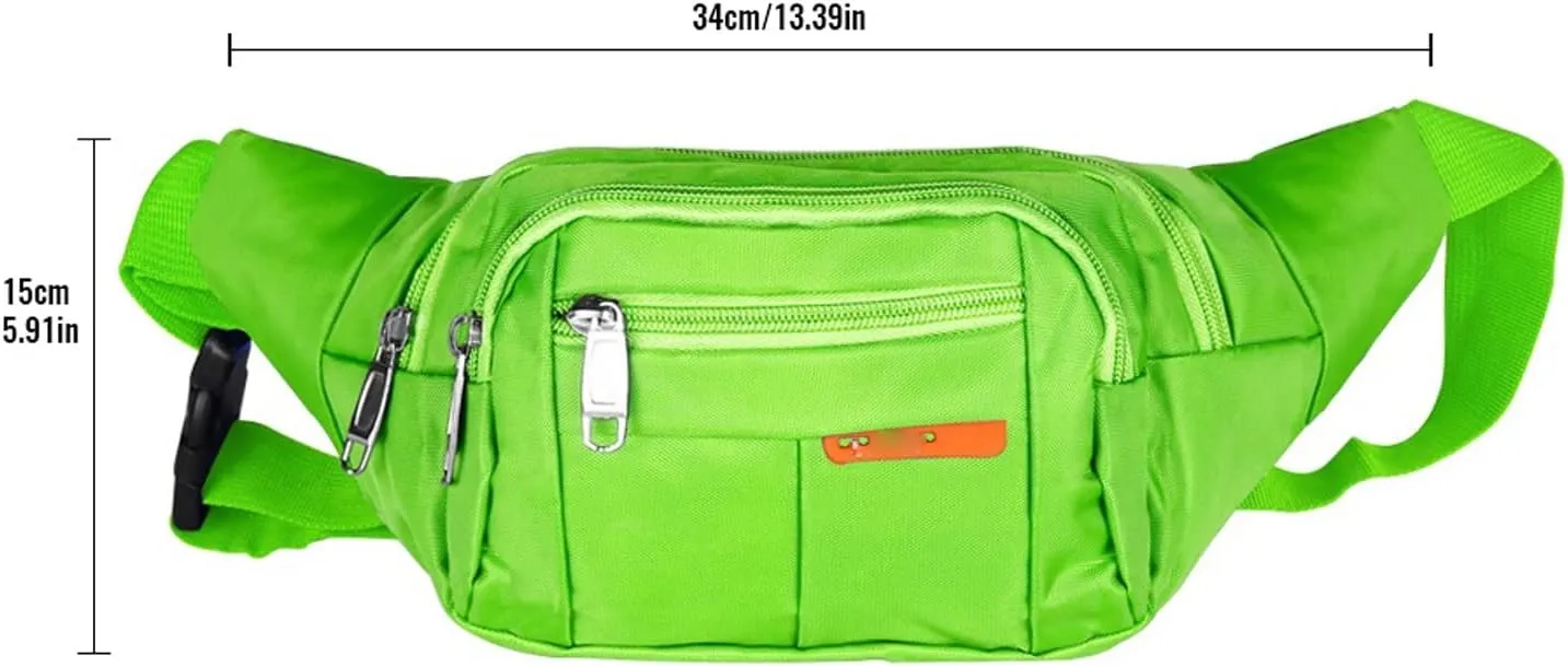 Fanny Pack Fashion Simple Ladies Waist Bag Men's Waist Bag Casual Functional Outdoor Sports Bags (Green)