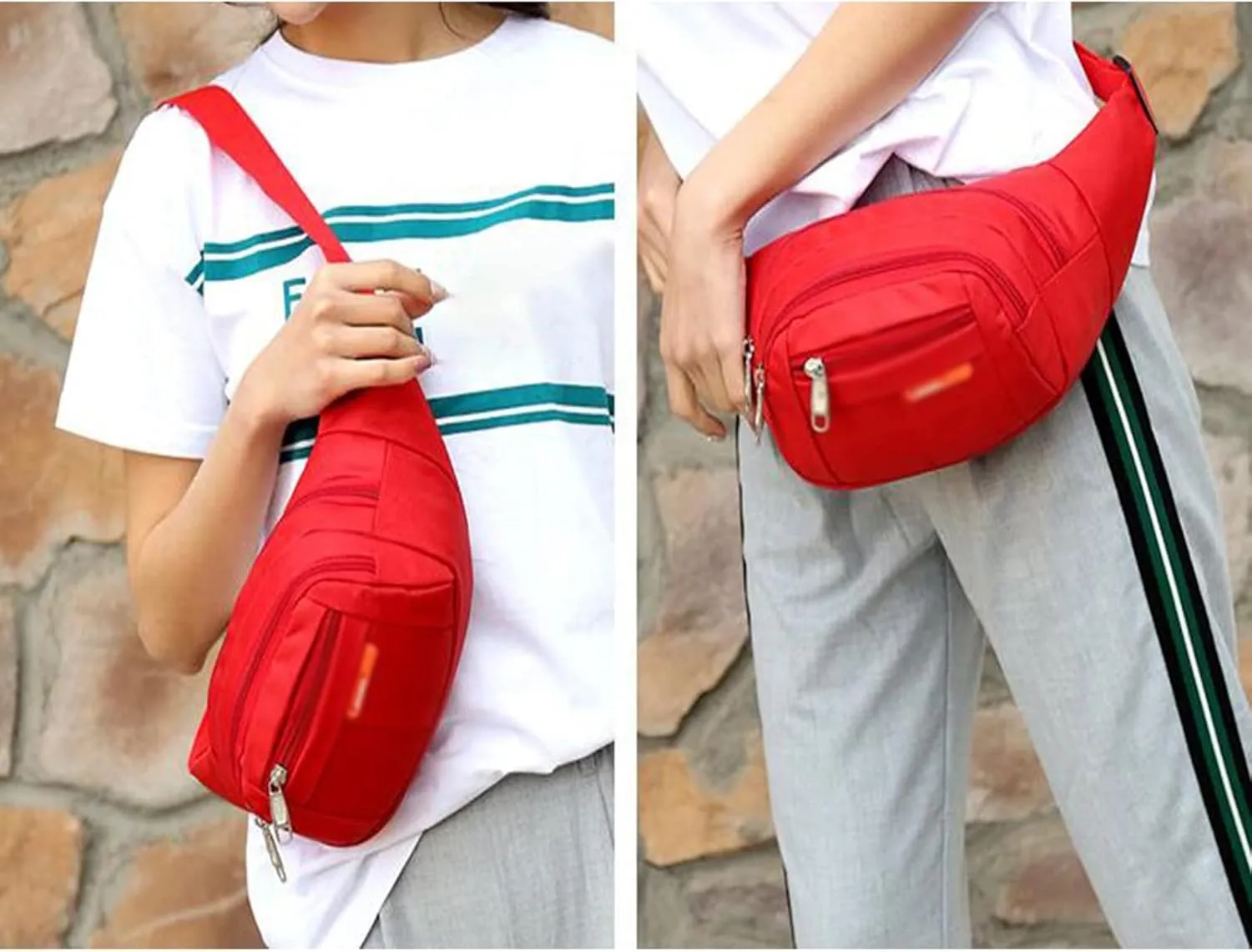 Fanny Pack Fashion Simple Ladies Waist Bag Men's Waist Bag Casual Functional Outdoor Sports Bags (Green)