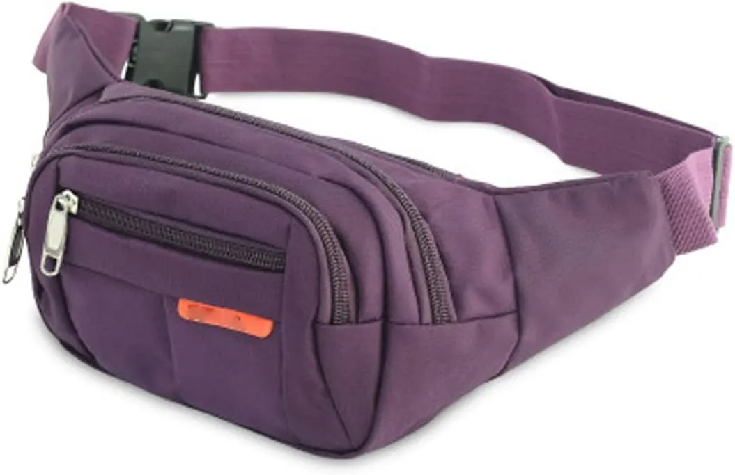 Fanny Pack Fashion Simple Ladies Waist Bag Men's Waist Bag Casual Functional Outdoor Sports Bags (Purple)