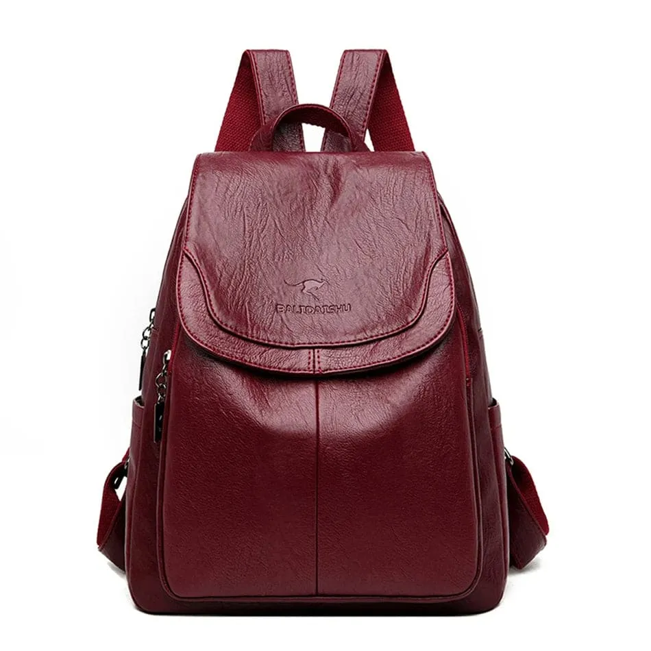 Freja | Anti-Theft Leather Backpack