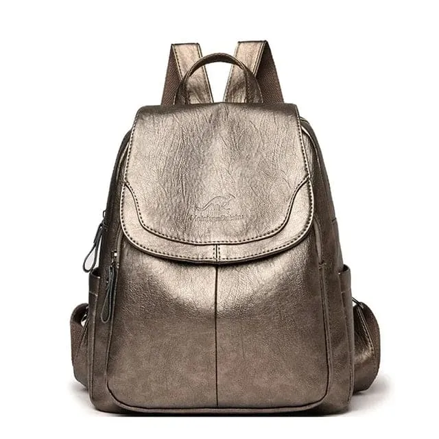 Freja | Anti-Theft Leather Backpack