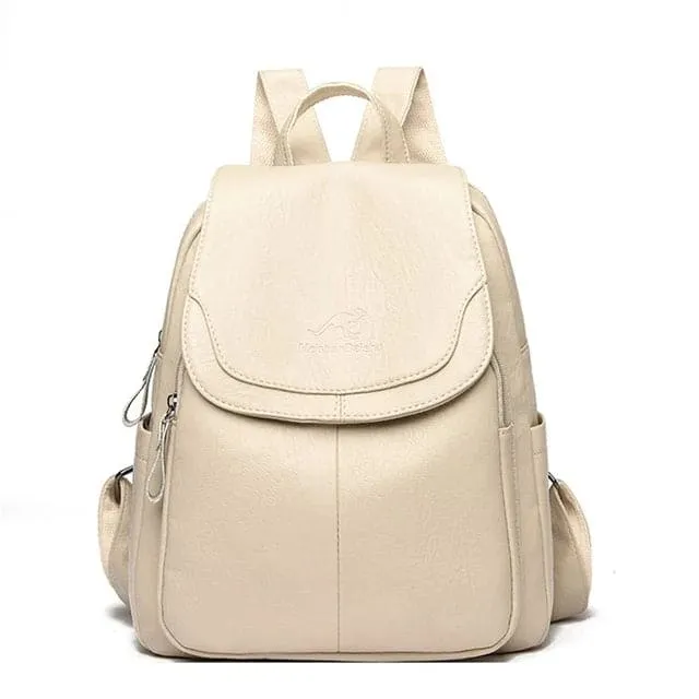 Freja | Anti-Theft Leather Backpack