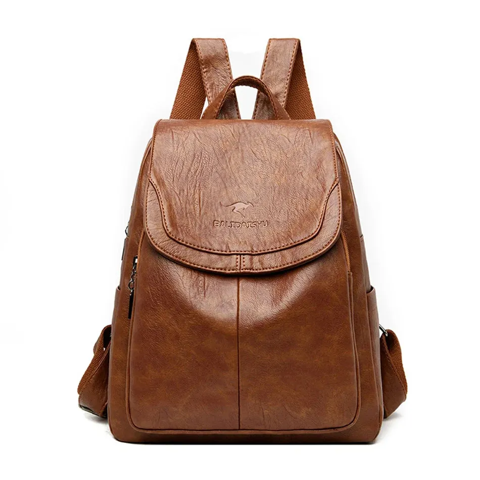 Freja | Anti-Theft Leather Backpack