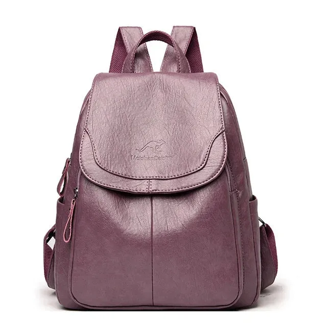 Freja | Anti-Theft Leather Backpack