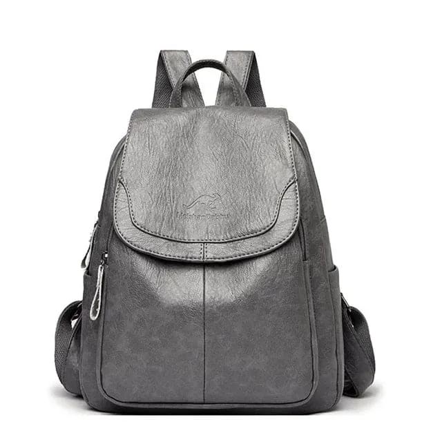 Freja | Anti-Theft Leather Backpack