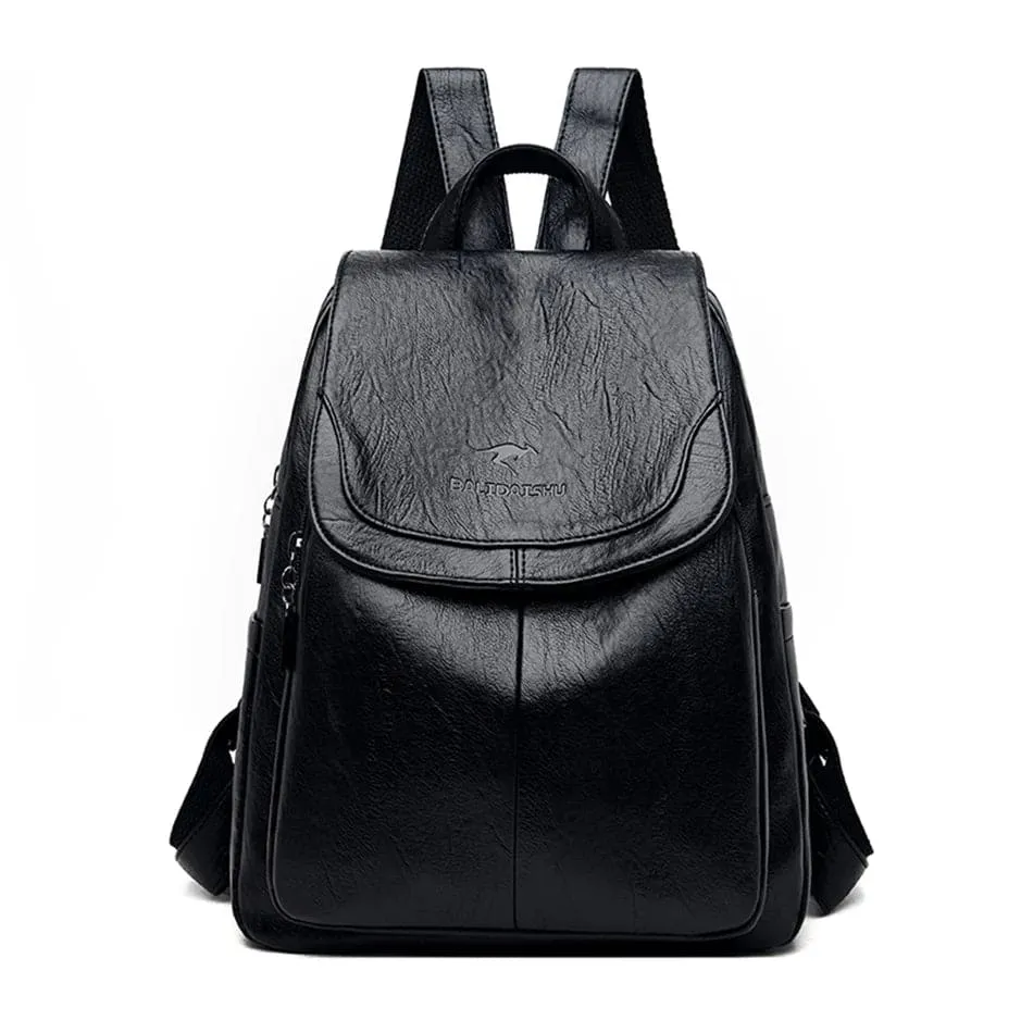 Freja | Anti-Theft Leather Backpack