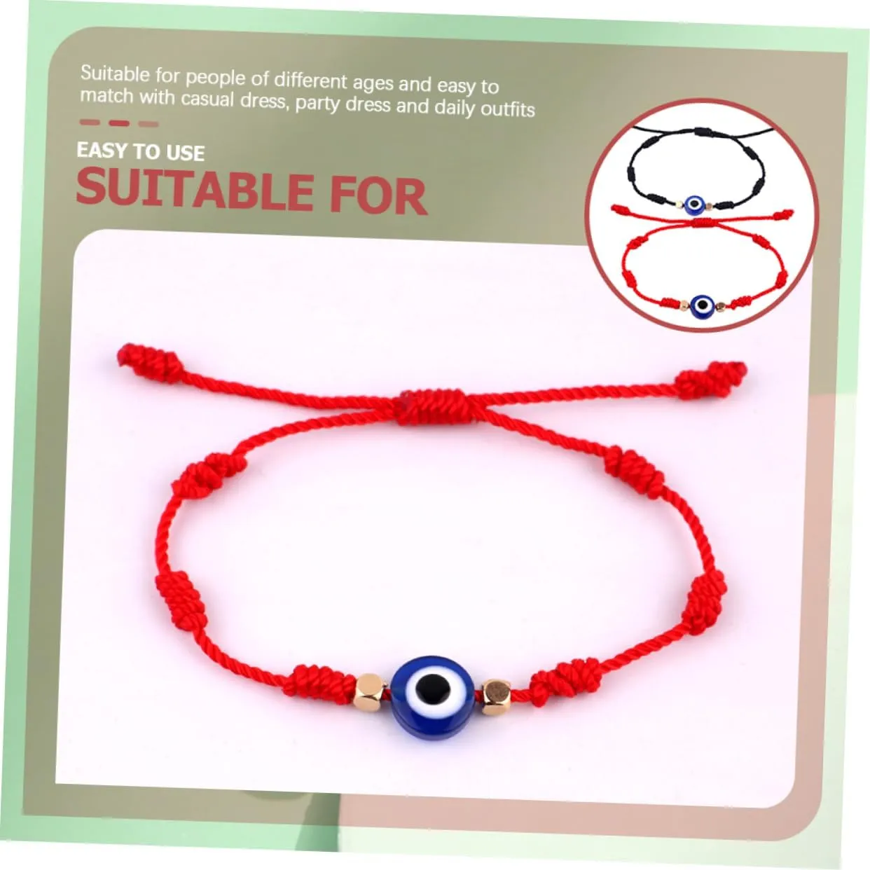 GALPADA Evil Eye Bracelet Blue Bracelets Matching Bracelets for Couples Red Jewelry Black Jewelry Decorative