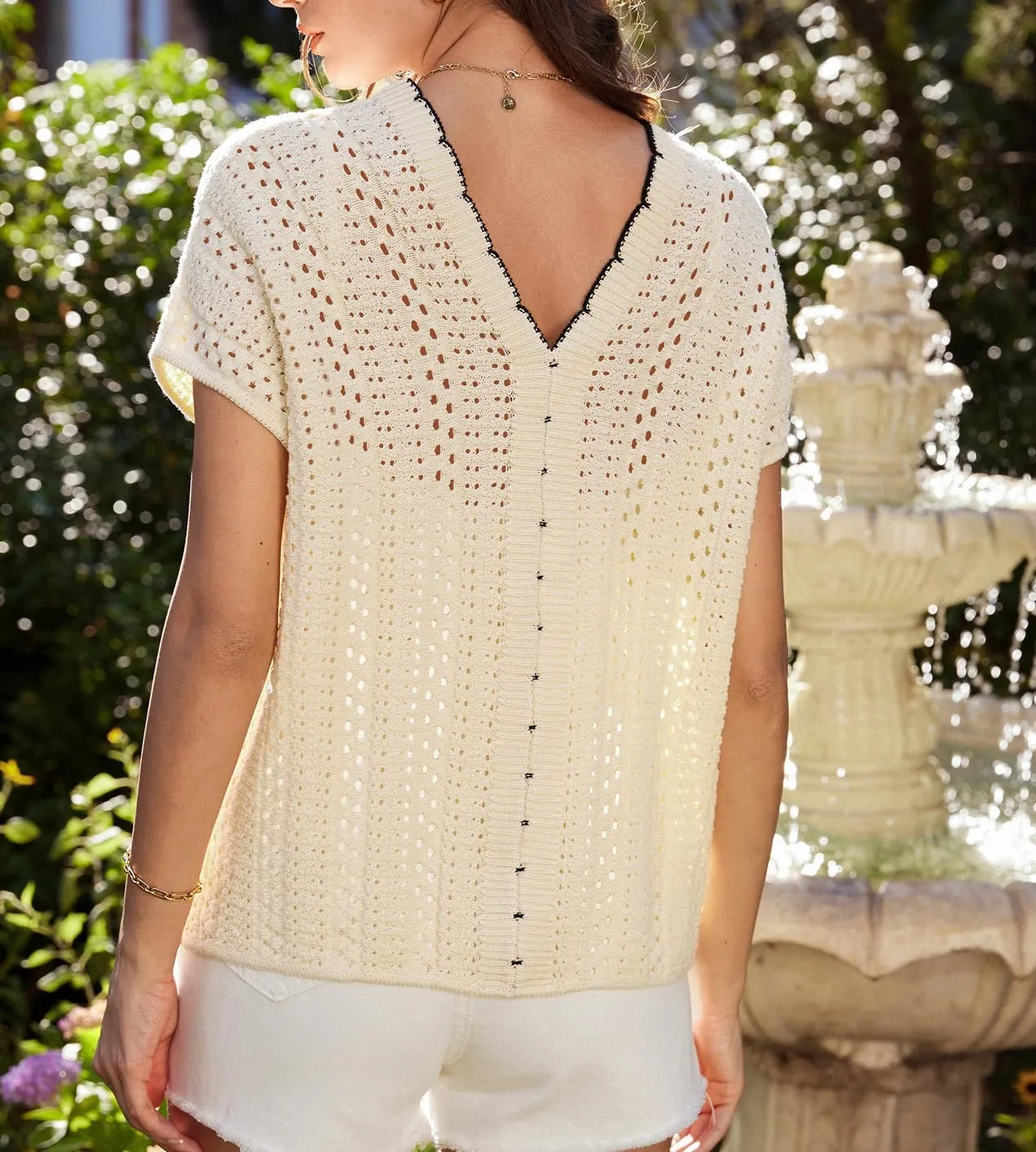 GRACE KARIN 2025 Womens Summer Lightweight Cardigan Sweater Crochet Short Sleeve Open Front Beach Knit Shrug Outwear