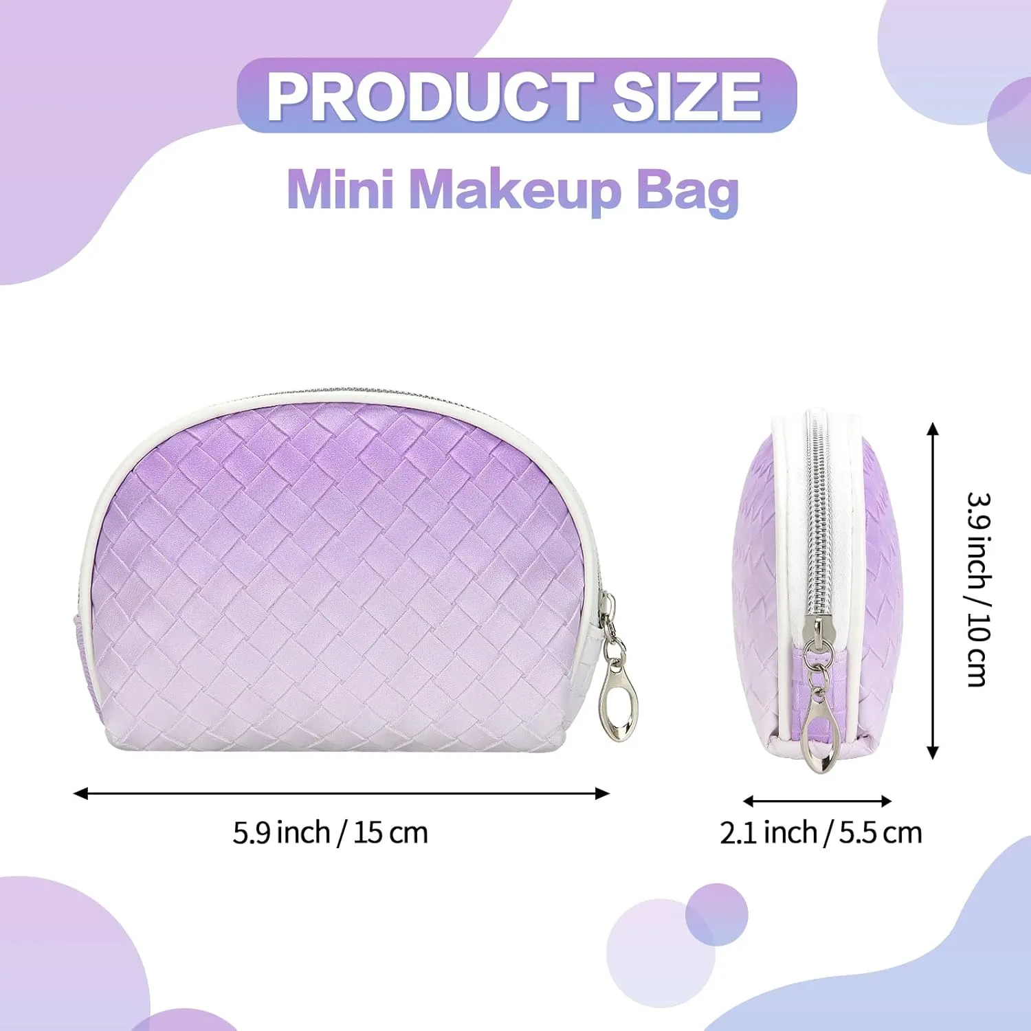 HAOGUAGUA 6 Pieces Travel Makeup Bag Toiletry Pouch, Waterproof Cosmetic Purse Organizer Bag with Zipper, Small Zipper Pouch for Purse Travel Accessory Organizer (6PCS STYLE 3)