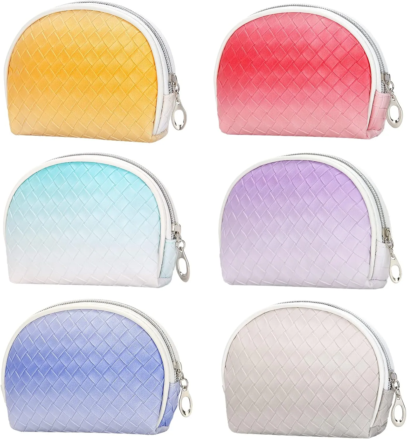 HAOGUAGUA 6 Pieces Travel Makeup Bag Toiletry Pouch, Waterproof Cosmetic Purse Organizer Bag with Zipper, Small Zipper Pouch for Purse Travel Accessory Organizer (6PCS STYLE 3)