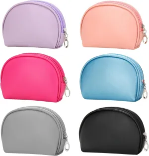 HAOGUAGUA 6 Pieces Travel Makeup Bag Toiletry Pouch, Waterproof Cosmetic Purse Organizer Bag with Zipper, Small Zipper Pouch for Purse Travel Accessory Organizer (6PCS STYLE 4)