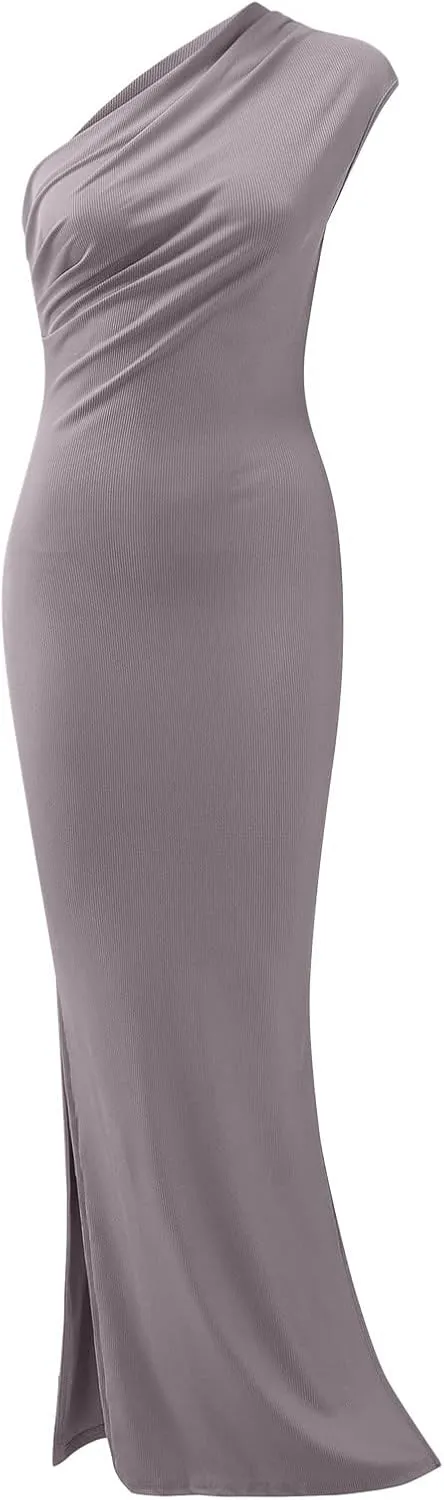 HGOOGY Plus Size Summer Dresses Oversized Women Sexy Dress One Off Shoulder Sleeveless Dress Cotton Midi Dress