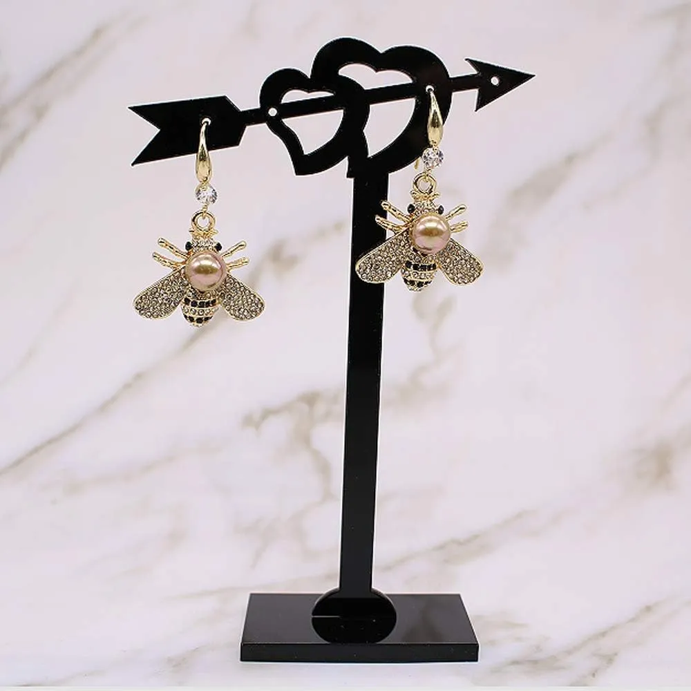 Honey Bee Brooches Crystal Insect Themed Bee Brooch Animal Fashion Shell Pearl Brooch Pin Gold Tone