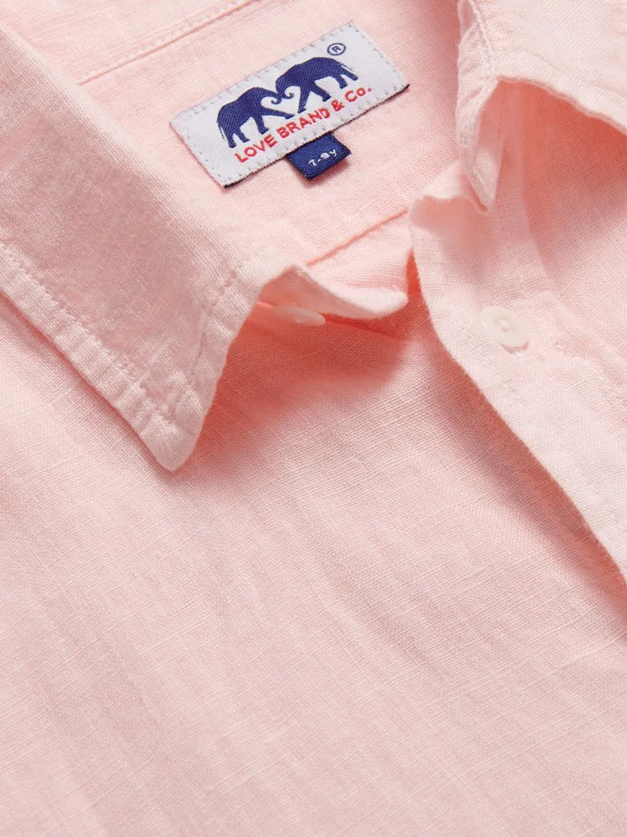 Kids Pastel Pink Abaco Linen Shirt