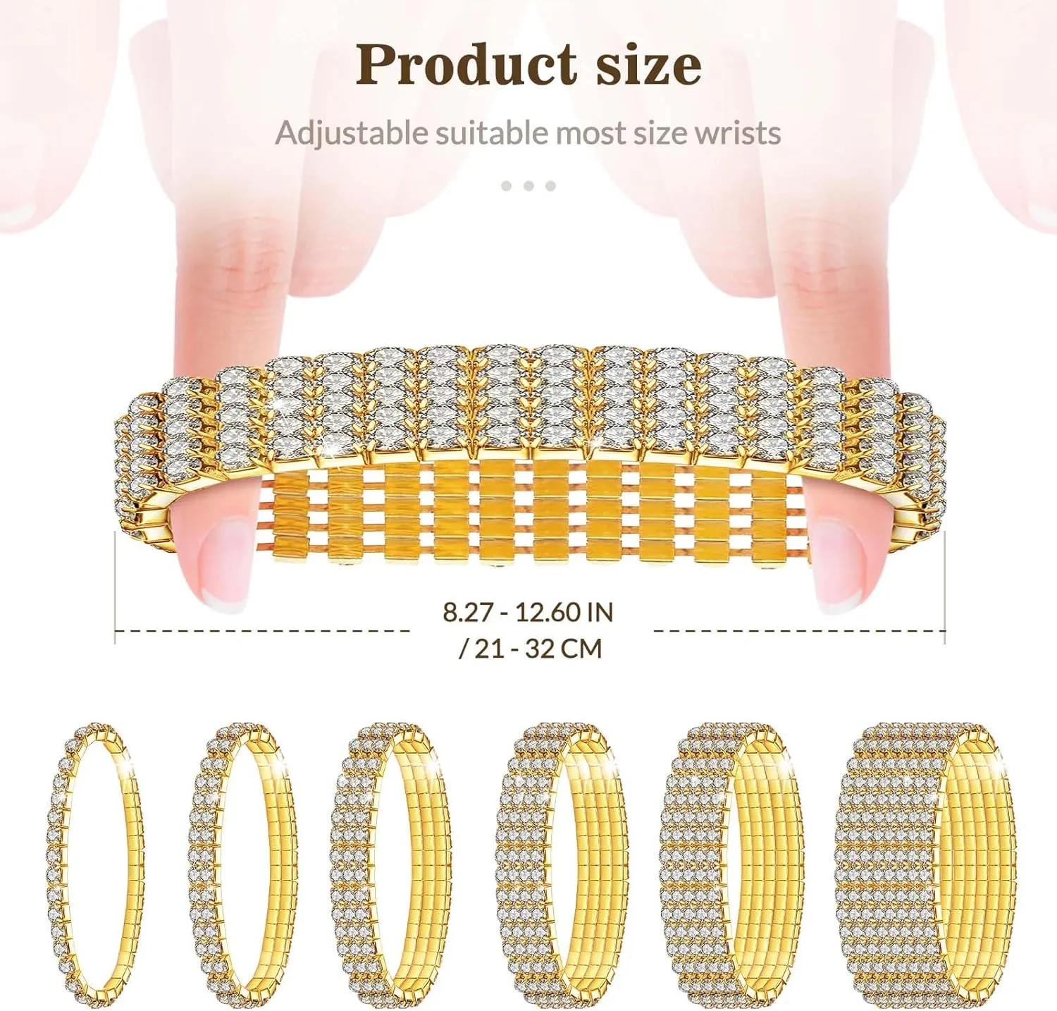Kucheed 2PCS Twinkle Diamond Anklet Elastic Bling Shining Foot Jewelry Rhinestones Bridal SummerAnkle Bracelet Jewelry