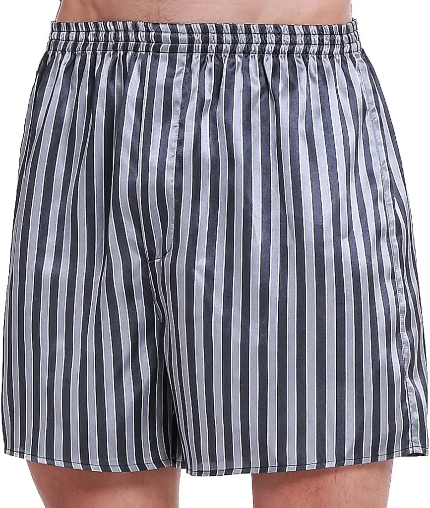 Lavenderi Men's Silk Satin Boxer Shorts, Pajama Shorts