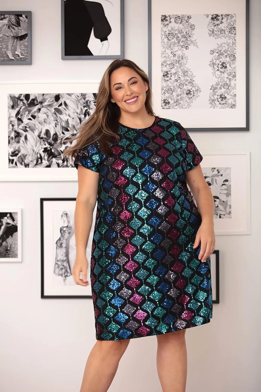 London Times Women's Sequin Dress Occasion Event Party
