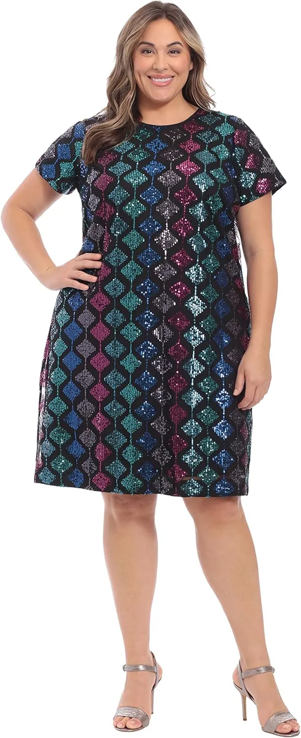London Times Women's Sequin Dress Occasion Event Party